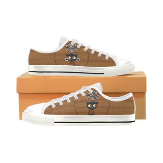 Night in the woods White Low Top Canvas Shoes for Kid - TeeAmazing