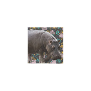 Hippo Square Towel 13x13 - TeeAmazing