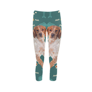 Brittany Spaniel Dog Capri Legging (Model L02) - TeeAmazing