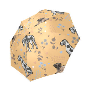 Great Dane Flower Foldable Umbrella - TeeAmazing