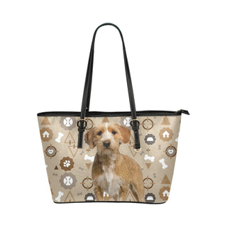 Basset Fauve Dog Leather Tote Bag/Small - TeeAmazing
