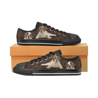 St. Bernard Lover Black Men's Classic Canvas Shoes - TeeAmazing