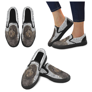 Newfypoo Dog Black Women's Slip-on Canvas Shoes - TeeAmazing