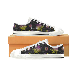 Chakra White Low Top Canvas Shoes for Kid - TeeAmazing