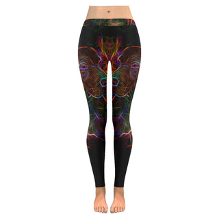 Weimaraner Glow Design 1 Low Rise Leggings (Invisible Stitch) (Model L05) - TeeAmazing