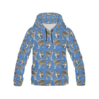 Wolf Pattern All Over Print Hoodie for Women - TeeAmazing