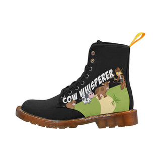 Cow Whisperer Black Boots For Men - TeeAmazing