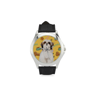 Shih Tzu Dog Women's Classic Leather Strap Watch - TeeAmazing