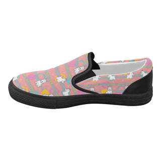 Scottish Terrier Pattern Black Women's Slip-on Canvas Shoes - TeeAmazing
