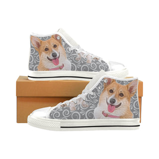 Corgi Lover White Men’s Classic High Top Canvas Shoes - TeeAmazing