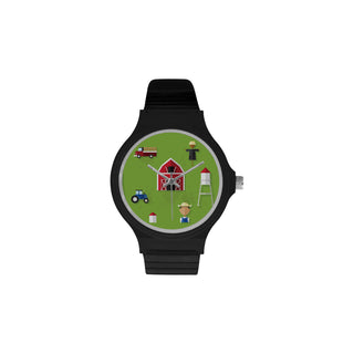 Farmer Pattern Unisex Round Plastic Watch - TeeAmazing