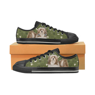 Lhasa Apso Dog Black Low Top Canvas Shoes for Kid - TeeAmazing