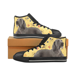 Weimaraner Black Men’s Classic High Top Canvas Shoes /Large Size - TeeAmazing