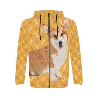 Corgi All Over Print Full Zip Hoodie for Men - TeeAmazing