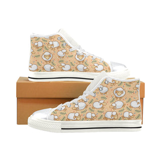 Sheep White High Top Canvas Shoes for Kid - TeeAmazing