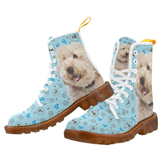 labradoodle White Boots For Men - TeeAmazing