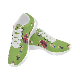 Farmer Pattern White Sneakers for Women - TeeAmazing