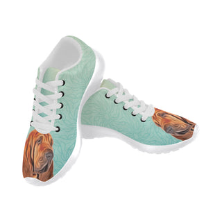 Bloodhound Lover White Sneakers for Women - TeeAmazing