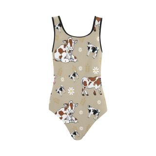 Cow Pattern Vest One Piece Swimsuit - TeeAmazing