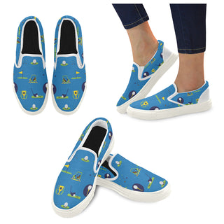 Golf Pattern White Women's Slip-on Canvas Shoes - TeeAmazing