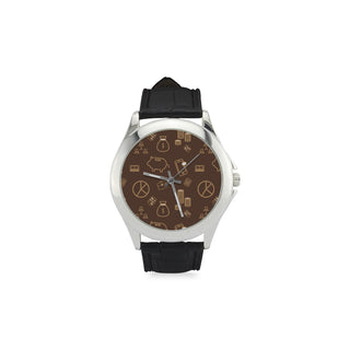 Accountant Pattern Women's Classic Leather Strap Watch - TeeAmazing