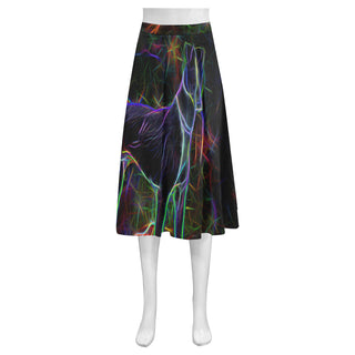 Greyhound Glow Design 3 Mnemosyne Women's Crepe Skirt (Model D16) - TeeAmazing