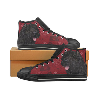 Bouviers Dog Black High Top Canvas Women's Shoes/Large Size - TeeAmazing