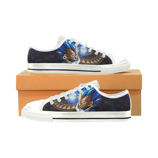 Vegeta SSGSS DBZ White Low Top Canvas Shoes for Kid - TeeAmazing