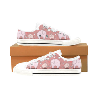 Elephant Pattern White Men's Classic Canvas Shoes/Large Size - TeeAmazing