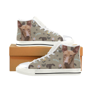 Podenco Canario Dog White High Top Canvas Shoes for Kid - TeeAmazing