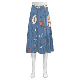 Pharmacist Pattern Mnemosyne Women's Crepe Skirt (Model D16) - TeeAmazing