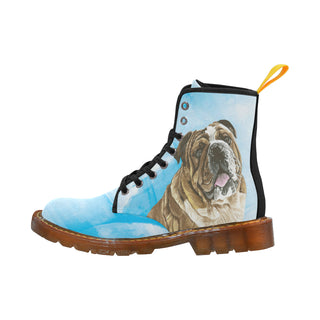 English Bulldog Water Colour No.1 Black Boots For Men - TeeAmazing