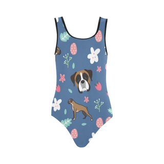 Boxer Flower Vest One Piece Swimsuit (Model S04) - TeeAmazing