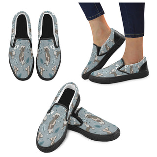 Chinese Crested Black Women's Slip-on Canvas Shoes - TeeAmazing