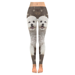 Bichon Frise Dog Low Rise Leggings (Invisible Stitch) (Model L05) - TeeAmazing