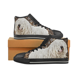 Komondor Dog Black High Top Canvas Shoes for Kid - TeeAmazing