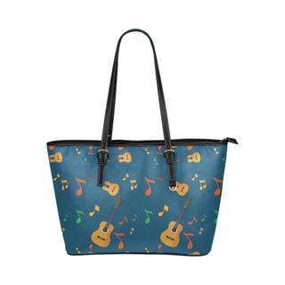 Classic Guitar Pattern Leather Tote Bag/Small - TeeAmazing
