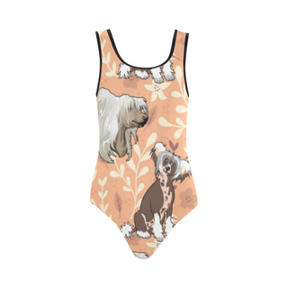 Chinese Crested Flower Vest One Piece Swimsuit (Model S04) - TeeAmazing