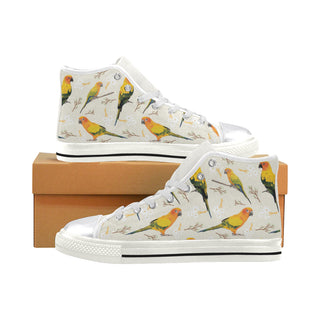 Conures White Women's Classic High Top Canvas Shoes - TeeAmazing