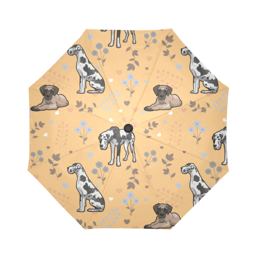 Great Dane Flower Auto-Foldable Umbrella - TeeAmazing