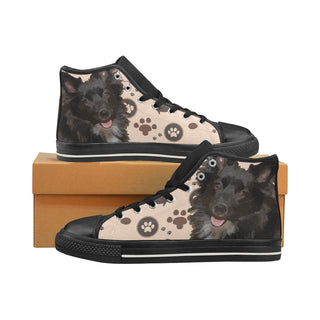 Schip-A-Pom Dog Black High Top Canvas Shoes for Kid - TeeAmazing