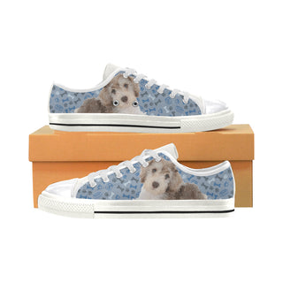 Schnoodle Dog White Canvas Women's Shoes/Large Size - TeeAmazing