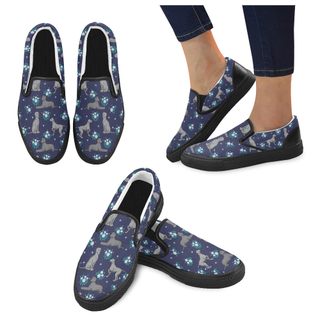 Coonhound Flower Black Women's Slip-on Canvas Shoes - TeeAmazing
