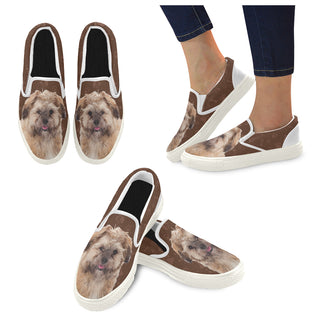 Shih-poo Dog White Women's Slip-on Canvas Shoes - TeeAmazing