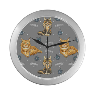 Maine Coon Silver Color Wall Clock - TeeAmazing