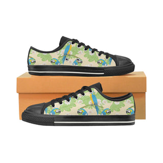 Macaws Black Low Top Canvas Shoes for Kid - TeeAmazing