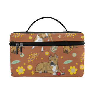 American Staffordshire Terrier Flower Cosmetic Bag/Large - TeeAmazing