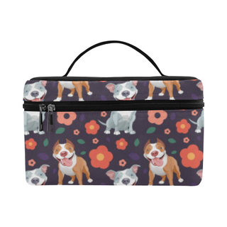 Pit bull Flower Cosmetic Bag/Large - TeeAmazing