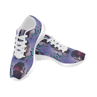 Sugar Skull Candy White Sneakers for Men - TeeAmazing