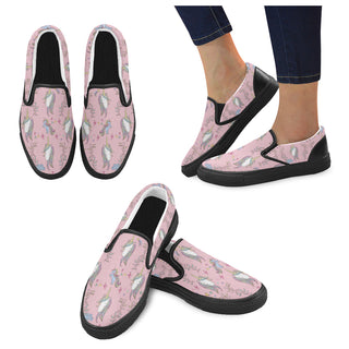Unicorn Pattern V2 Black Women's Slip-on Canvas Shoes - TeeAmazing